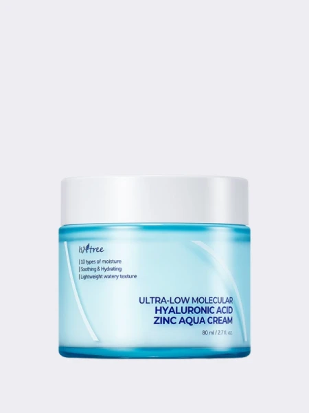 Успокаивающий крем для лица с гиалуроновой кислотой и цинком IsNtree Ultra-low Molecular Hyaluronic Acid Zinc Aqua Cream Успокаивающий крем для лица с гиалуроновой кислотой и цинком IsNtree Ultra-low Molecular Hyaluronic Acid Zinc Aqua Cream
