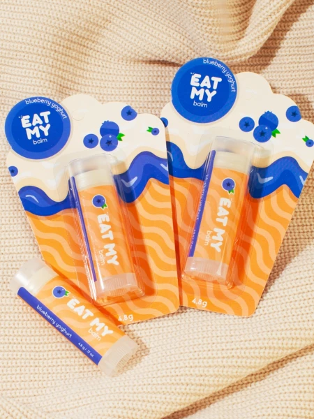 Бальзам для губ с ароматом йогурта с голубикой EAT MY BALM Blueberry Yoghurt