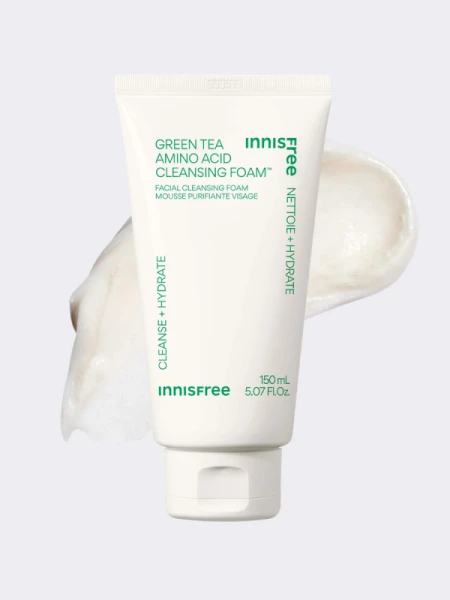 Пенка для умывания экстрактом зеленого чая и аминокислотами innisfree Green Tea Amino Hydrating Cleansing Foam