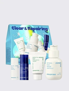 Подарочный набор для ухода за кожей с экстрактом центеллы и ретинолом innisfree Clear & Repairing Set