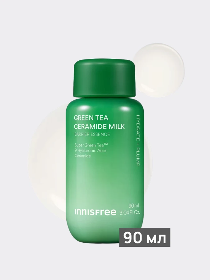 Молочный тонер-эссенция с керамидами и экстрактом зеленого чая innisfree Green Tea Ceramide Milk Barrier Essence