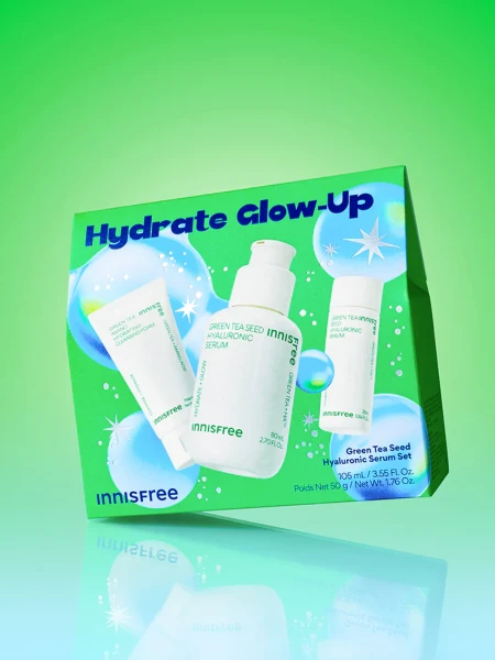 Подарочный набор с увлажняющей сывороткой на основе семян зеленого чая для сияния кожи Innisfree Green Tea Seed Hyaluronic Serum Set