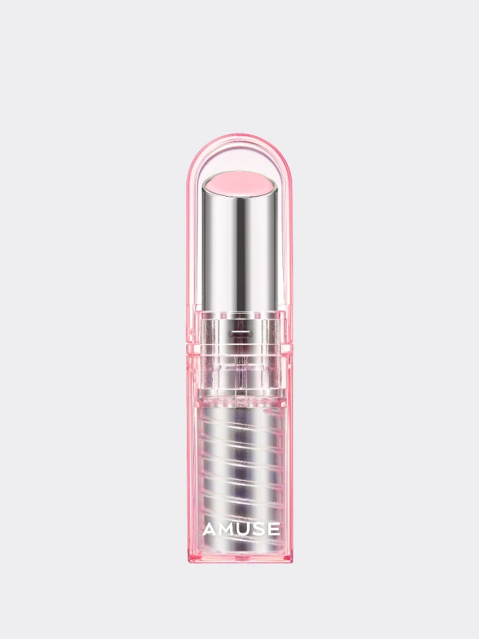 Увлажняющий оттеночный бальзам для губ в нежном розовом оттенке AMUSE Dew Balm 01 Ballerina