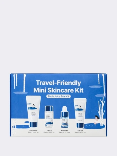 Дорожный набор для ухода за кожей с березовым соком Round Lab Birch Juice Trial Kit