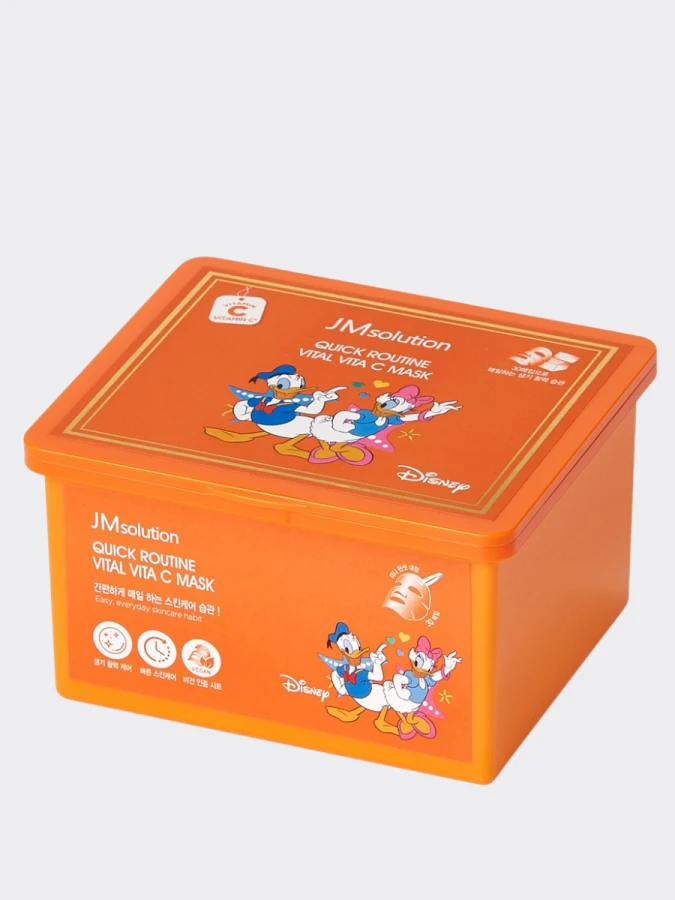Набор освежающих тканевых масок для сияния кожи с витамином С JMSolution Quick Routine Vital Vita C Mask