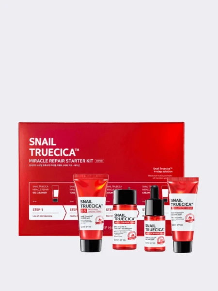 Набор миниатюр для восстановления кожи с муцином улитки и центеллой Some By Mi Snail Truecica Miracle Repair Starter Kit Набор миниатюр для восстановления кожи с муцином улитки и центеллой Some By Mi Snail Truecica Miracle Repair Starter Kit