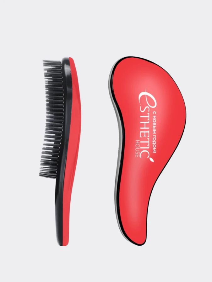 Расческа для волос красная новогодняя ESTHETIC HOUSE Hair Brush For Easy Comb