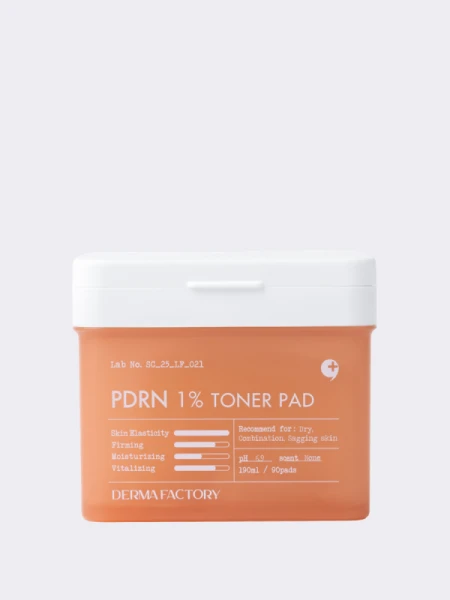 Восстанавливающие тонер-диски с ПДРН Derma Factory PDRN 1% Toner Pad