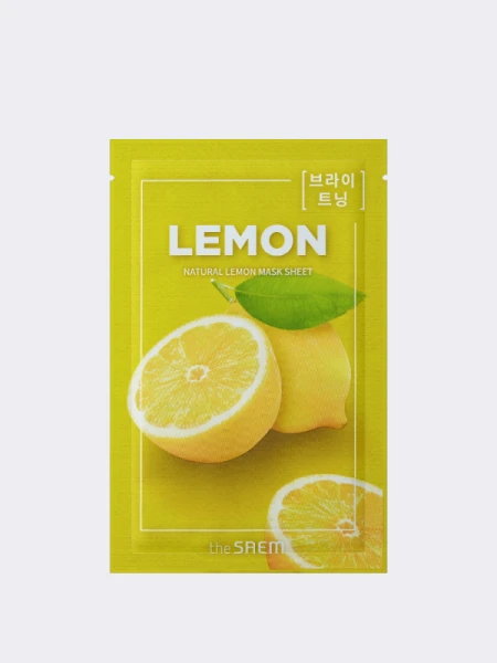 Осветляющая тканевая маска для лица с экстрактом лимона The Saem Natural Lemon Mask Sheet Осветляющая тканевая маска для лица с экстрактом лимона The Saem Natural Lemon Mask Sheet