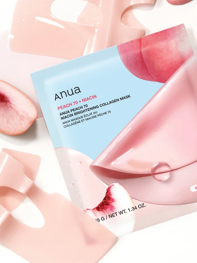 Тонизирующая гидрогелевая маска для сияния кожи с экстрактом персика ANUA Peach 70 Niacin Brightening Collagen Mask