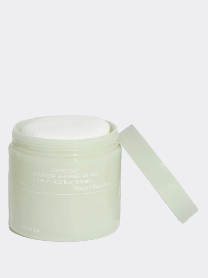 Отшелушивающие тонер-пэды с экстрактом хауттюйнии Celimax Ji Woo Gae Heartleaf BHA Peeling Pad