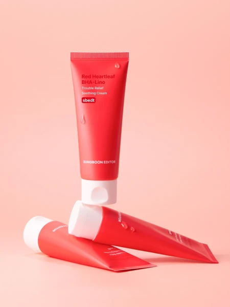 Успокаивающий крем с  салициловой кислотой Sungboon Editor Red Heartleaf BHA-Lino Trouble Relief Soothing Cream