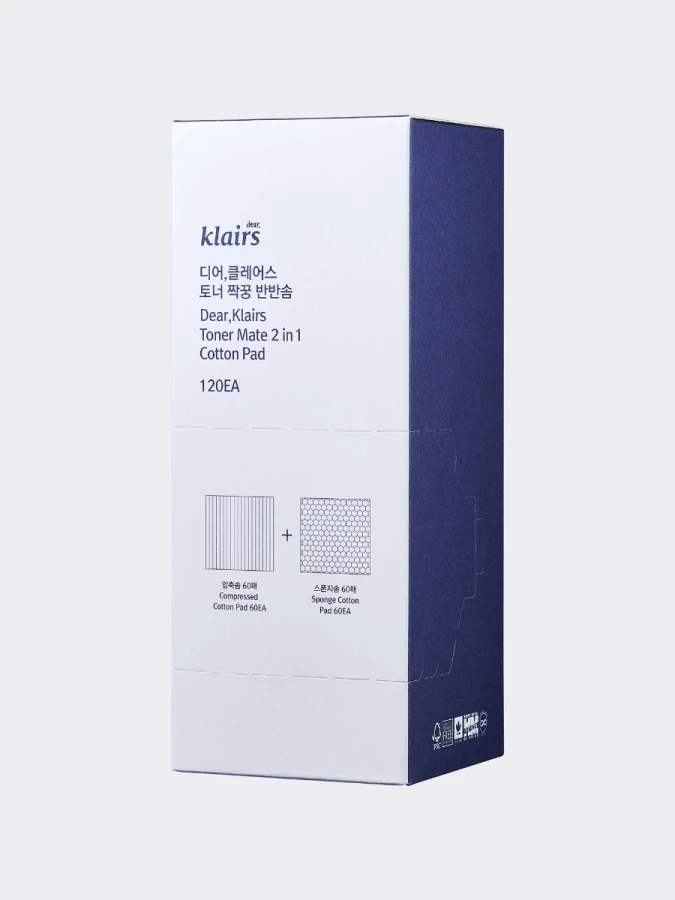 Хлопковые пэды Dear, Klairs Toner Mate 2 in 1 Cotton Pad