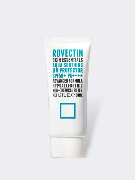 Легкий солнцезащитный крем на физических фильтрах ROVECTIN Skin Essentials Aqua Soothing UV Protector SPF50+PA++++ Легкий солнцезащитный крем на физических фильтрах ROVECTIN Skin Essentials Aqua Soothing UV Protector SPF50+PA++++