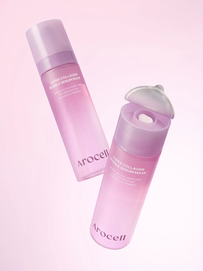 Пузырьковая маска-сыворотка с коллагеном и ПДРН Arocell Super Collagen Bubble Serum Mask