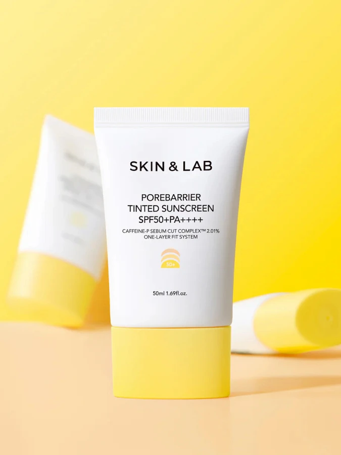 Себорегулирующий оттеночный солнцезащитный крем с кофеином SKIN&LAB Porebarrier Tinted Sunscreen SPF50+ PA++++