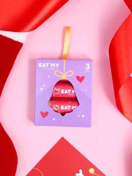 Набор бальзамов для губ с шиммером "Сладкие воспоминания" EAT MY BALM Holiday Balm Trio