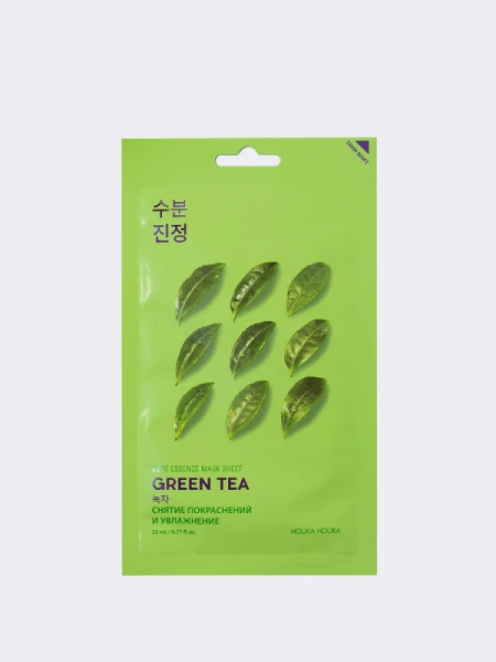 Успокаивающая тканевая маска для лица с экстрактом зеленого чая Holika Holika Pure Essence Mask Sheet Green Tea Успокаивающая тканевая маска для лица с экстрактом зеленого чая Holika Holika Pure Essence Mask Sheet Green Tea