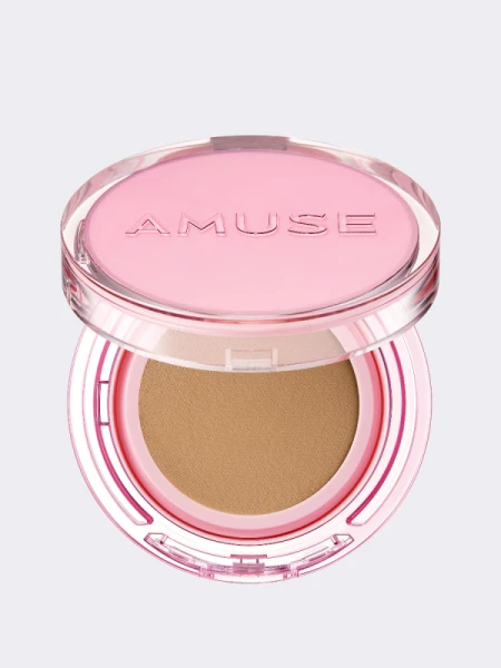 Тональный кушон с сияющим финишем AMUSE Dew Power Vegan Cushion SPF 50+ PA++++ 04 Tan