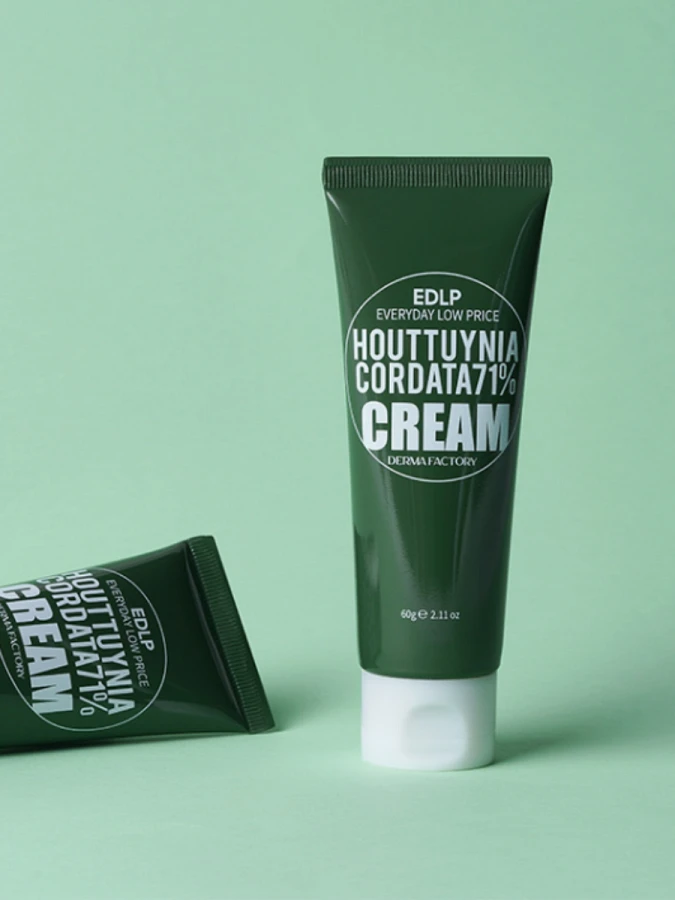 Успокаивающий крем для лица с экстрактом хауттюйнии Derma Factory Houttuynia Cordata 71% Cream