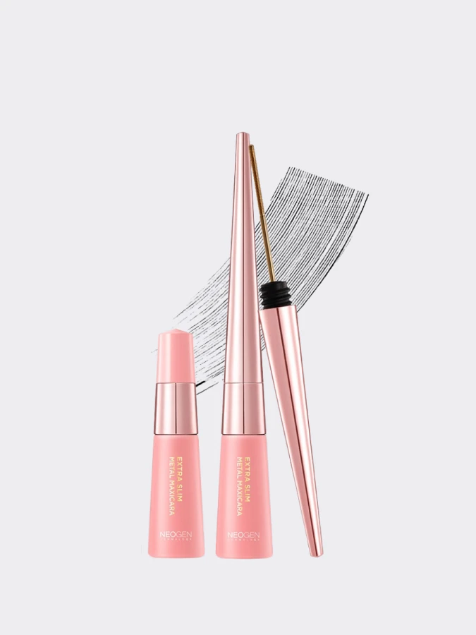 Подкручивающая тушь для ресниц с металлической кисточкой + сменный блок NEOGEN Extra Slim Metal Maxicara Black Refill Set