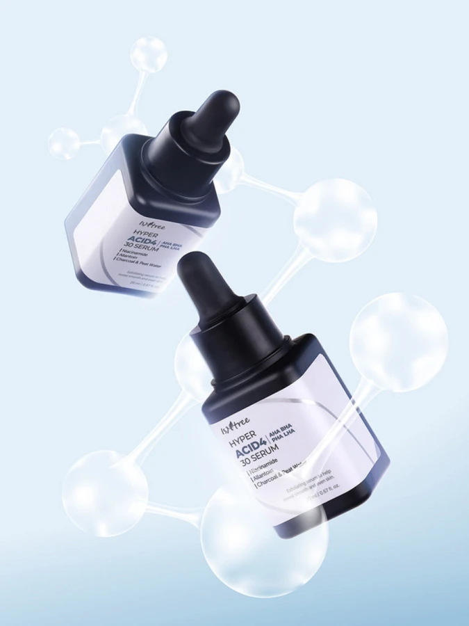 Смываемая пилинг-сыворотка для лица с комплексом кислот IsNtree Hyper Acid4 30 Serum