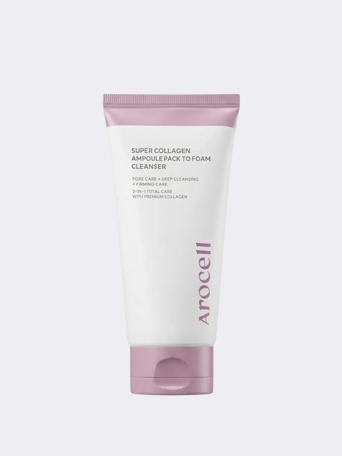 Очищающая маска-пенка с коллагеном Arocell Super Collagen Ampoule Pack To Foam