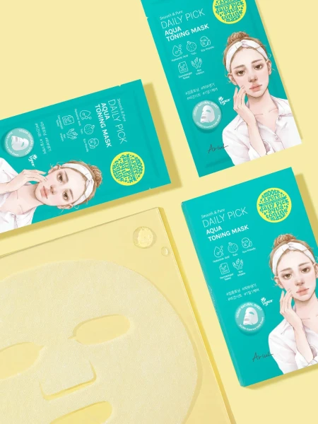 Тонизирующая тканевая маска для сияния кожи Ariul Smooth/Pure Daily Pick Aqua Toning Mask