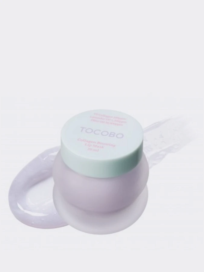 Разогревающая ночная маска для губ с экстрактом лаванды TOCOBO Collagen Boosting Lip Mask