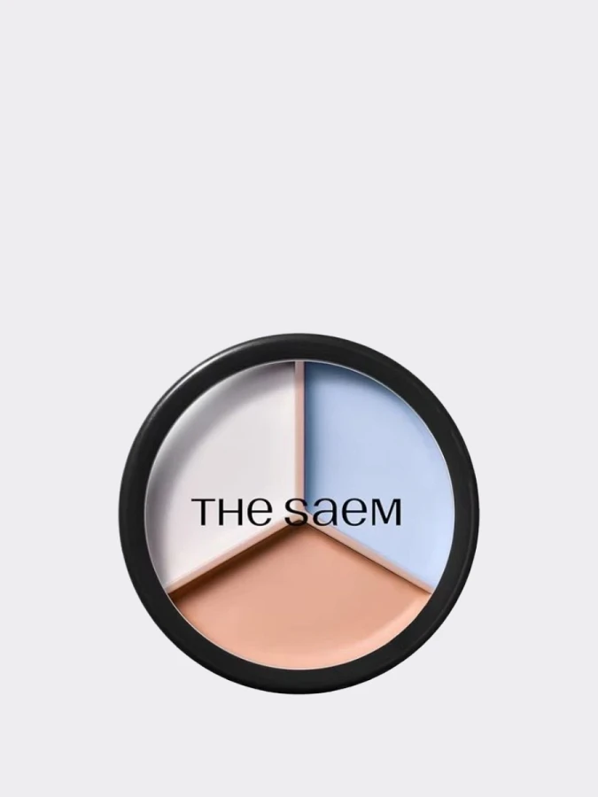 Палетка кремовых корректоров The Saem Cover Perfection Triple Pot Concealer 06 Blue Beige