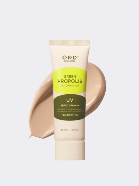 Солнцезащитный крем с тональным эффектом CKD Green Propolis All-Covery Sun SPF50+ PA++++