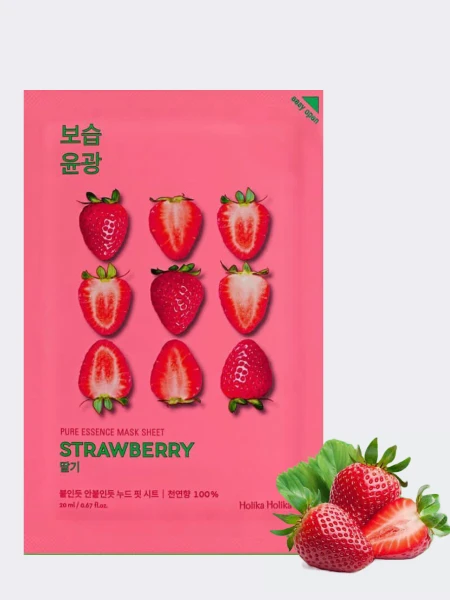 Освежающая тканевая маска с экстрактом клубники Holika Holika Pure Essence Mask Sheet Strawberry Освежающая тканевая маска с экстрактом клубники Holika Holika Pure Essence Mask Sheet Strawberry