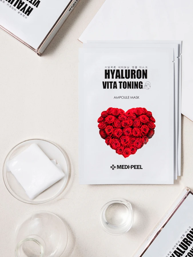 Тонизирующая тканевая маска с экстрактом розы и пептидами MEDI-PEEL Vita Toning Ampoule Mask