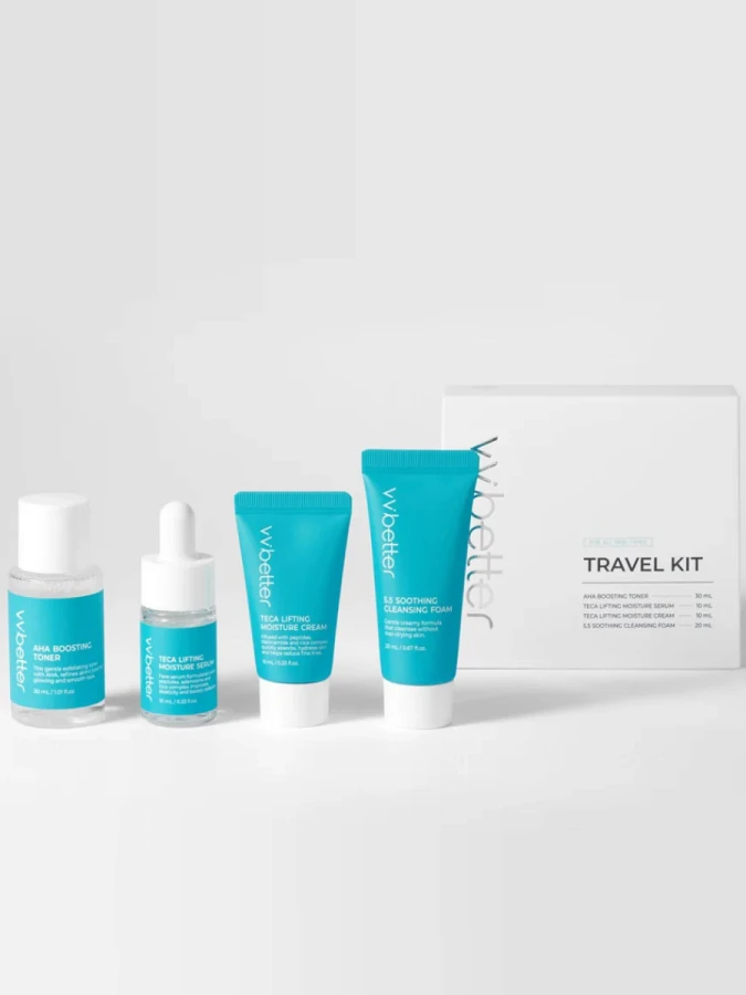 Набор миниатюр для ухода за кожей с пептидами VVBETTER 4 Step Blue Line Travel Kit