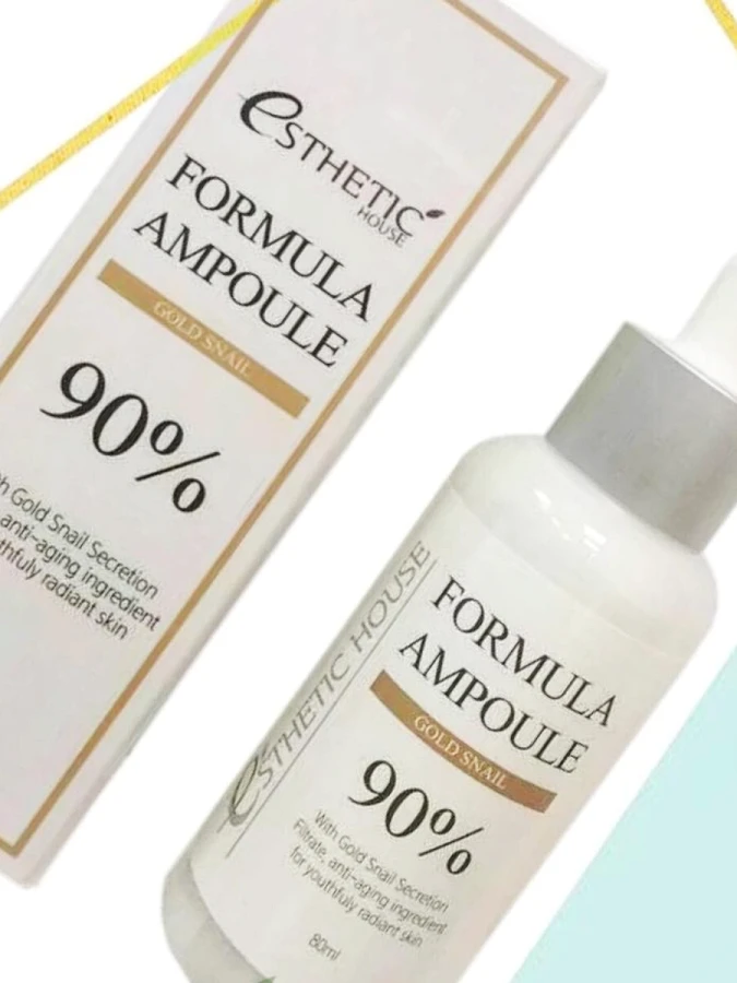 Разглаживающая сыворотка для лица с муцином улитки и золотом ESTHETIC HOUSE Formula Ampoule Gold Snail