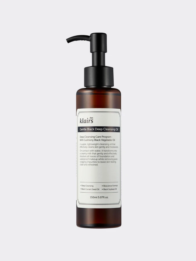 Гидрофильное масло Dear, Klairs Gentle Black Deep Cleansing Oil