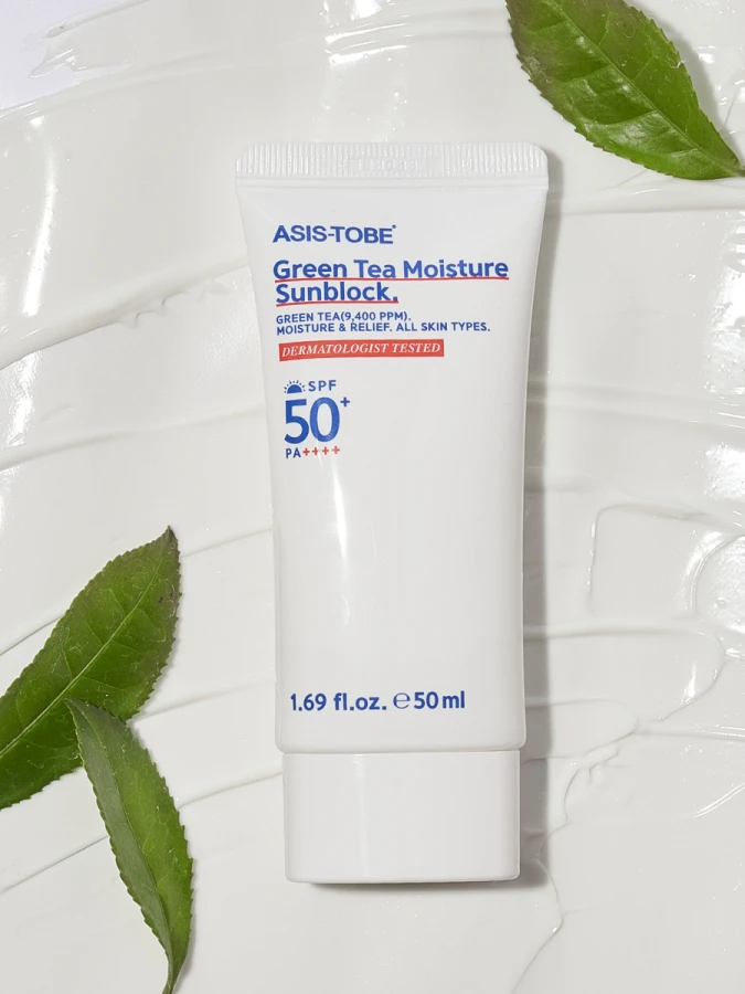 Увлажняющий солнцезащитный крем для лица с экстрактом зеленого чая ASIS-TOBE Green Tea Moisture Sunblock SPF50+PA++++ Увлажняющий солнцезащитный крем для лица с экстрактом зеленого чая ASIS-TOBE Green Tea Moisture Sunblock SPF50+PA++++