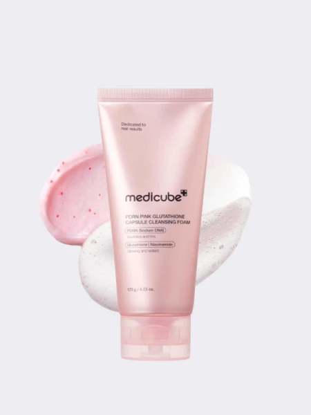 Капсульная пенка для умывания с ПДРН и глутатионом Medicube PDRN Pink Glutathione Capsule Cleansing Foam