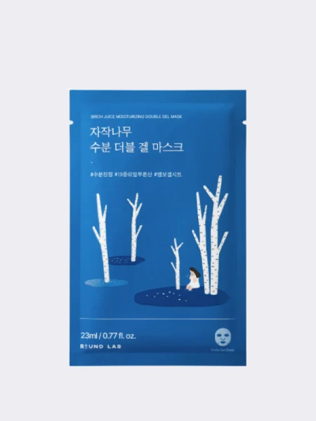 Усиленная смягчающая тканевая маска с берёзовым соком Round Lab Birch Juice Moisturizing Double Gel Mask