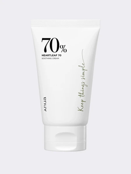 Смягчающий крем для лица с экстрактом хауттюйнии ANUA Heartleaf 70% Soothing Cream Смягчающий крем для лица с экстрактом хауттюйнии ANUA Heartleaf 70% Soothing Cream