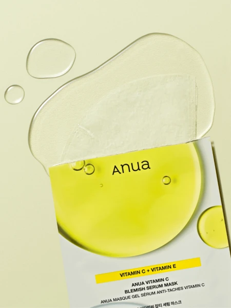 Осветляющая тканевая маска для лица ANUA Green Lemon Vita C Blemish Serum Mask