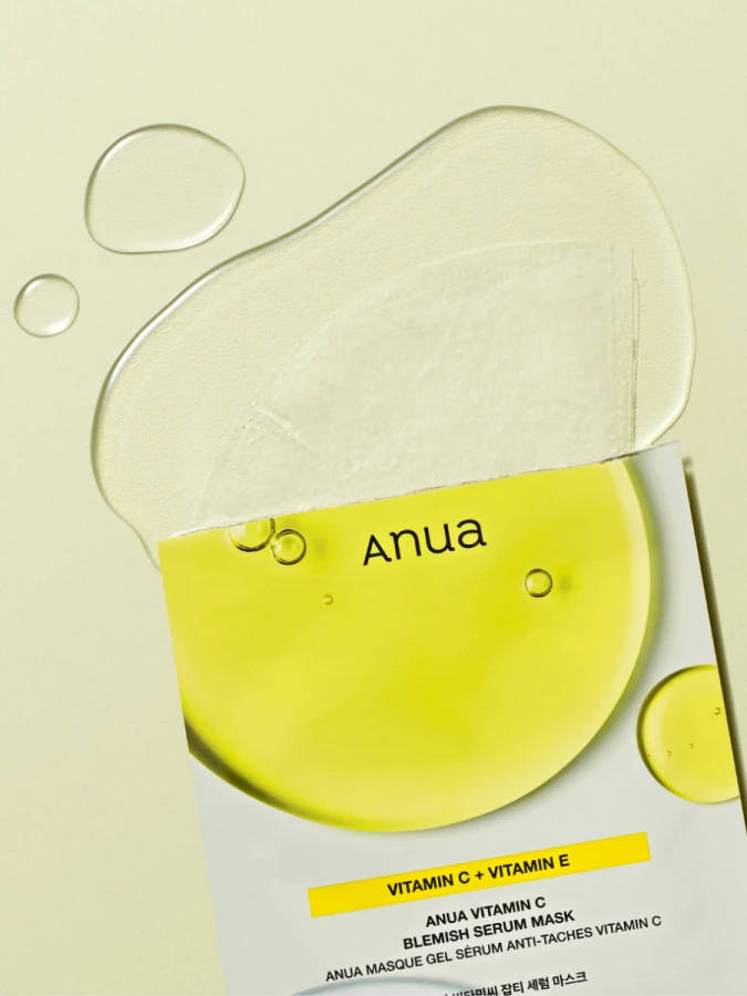 Осветляющая тканевая маска для лица ANUA Green Lemon Vita C Blemish Serum Mask