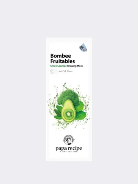 Успокаивающая тканевая маска для лица Papa Recipe Bombee Fruitables Green Squeeze Relaxing Mask Успокаивающая тканевая маска для лица Papa Recipe Bombee Fruitables Green Squeeze Relaxing Mask
