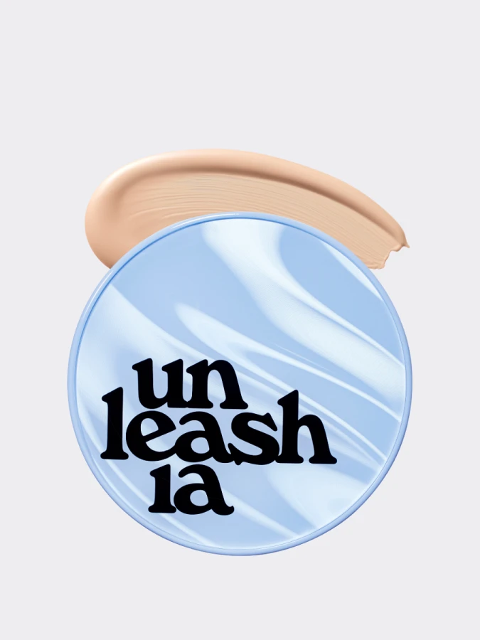 Тональный кушон с полуматовым финишем UNLEASHIA Babe Skin Baby Blue Cushion 21C Baby Cheek
