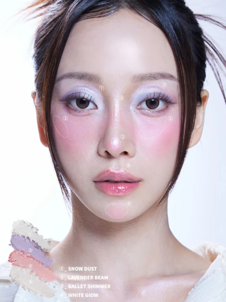 Многофункциональная палетка-хайлайтер Huemi Multi-Use Glow On Palette №01 Full Glam