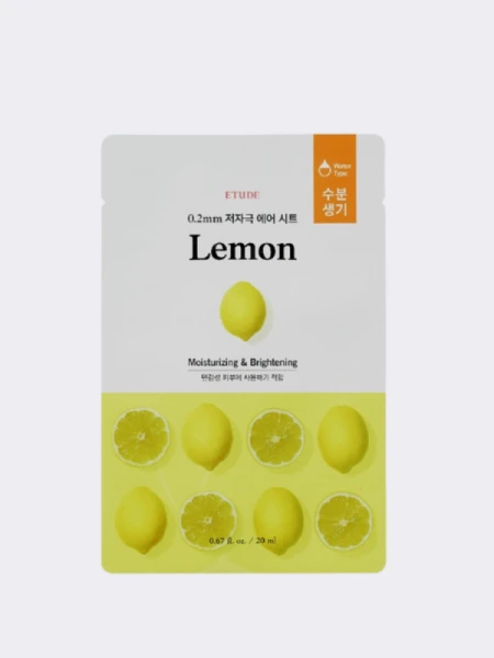 Осветляющая тканевая маска для лица с экстрактом лимона ETUDE HOUSE 0.2 Therapy Air Mask Lemon Осветляющая тканевая маска для лица с экстрактом лимона ETUDE HOUSE 0.2 Therapy Air Mask Lemon