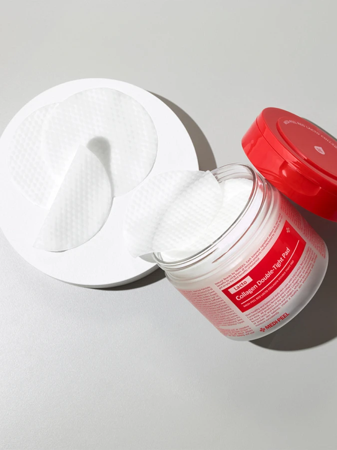 Отшелушивающие пэды с лактобактериями и коллагеном MEDI-PEEL Red Lacto Collagen Double-Tight Pad Отшелушивающие пэды с лактобактериями и коллагеном MEDI-PEEL Red Lacto Collagen Double-Tight Pad