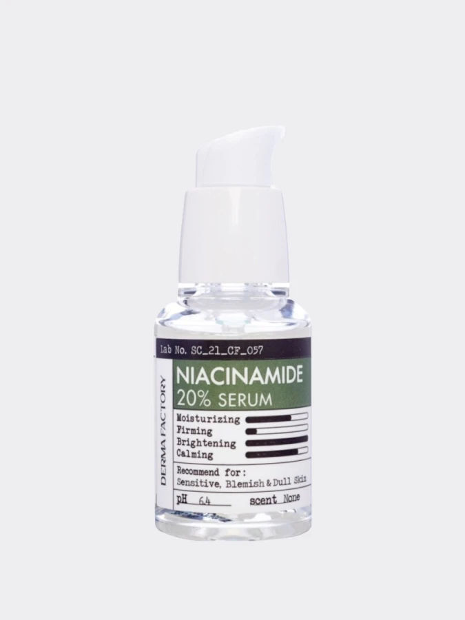 Успокаивающая сыворотка для лица с ниацинамидом Derma Factory Niacinamide 20% Serum