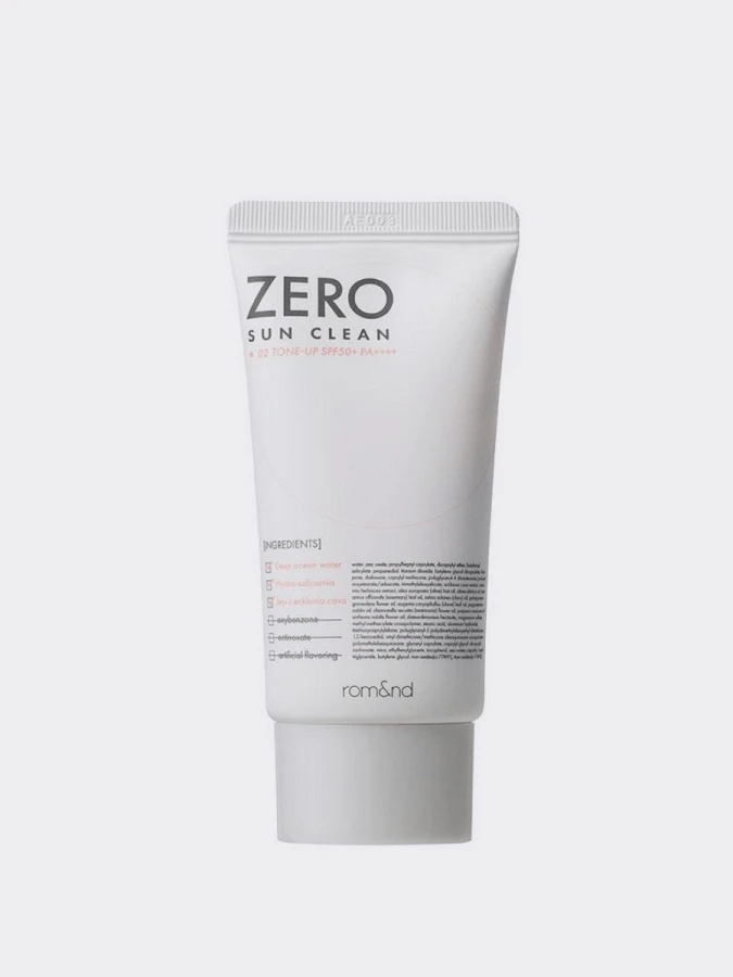 Солнцезащитный крем с эффектом выравнивания тона кожи rom&nd Zero Sun Clean 02 Tone Up SPF50+PA++++