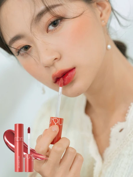 Сочный глянцевый тинт для губ в оттенке фруктового мармелада rom&nd Juicy Lasting Tint 07 Jujube